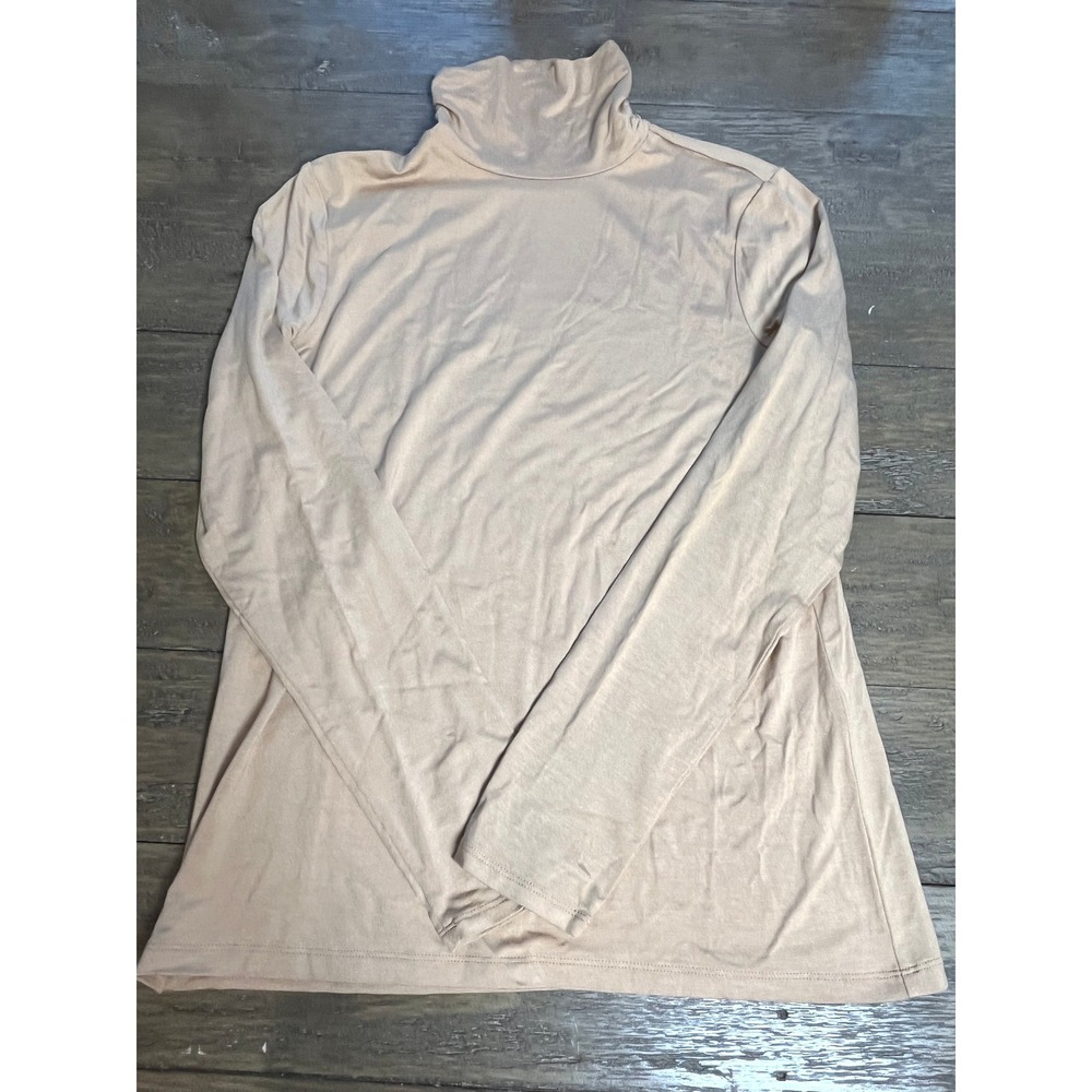 Chico's Felicia Turtleneck Top Arabian Camel Tan LS Basic Knit Size 0 NEW